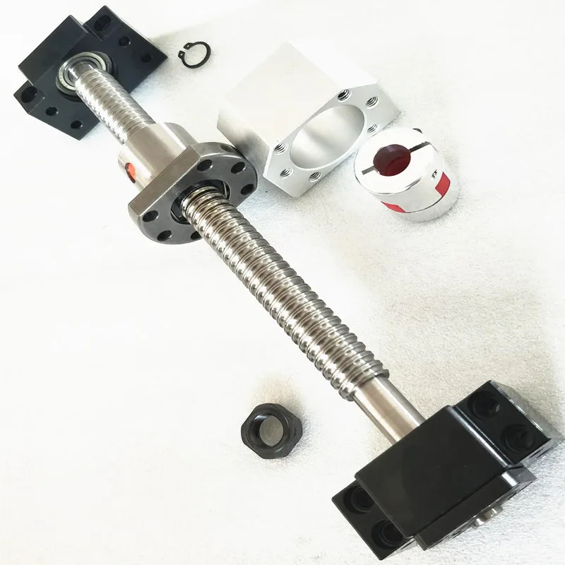 

Ball screw set SFU2510 L 1000mm ballnut ballscrew Support BK20 BF20&Ball nut mount bracket housing with end machining