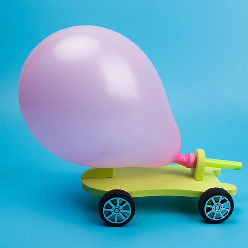 

Balloon Powered Car Recoil Force Science Technology Experiment Kids Toys DIY Hot