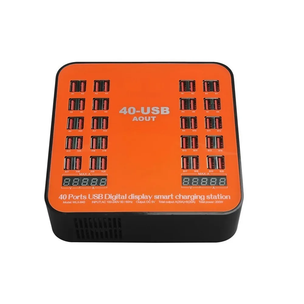 

40 Ports Multi USB Charger HUB Display USB Charging Station Dock Universal Mobile Phone Desktop Wall Home Chargers