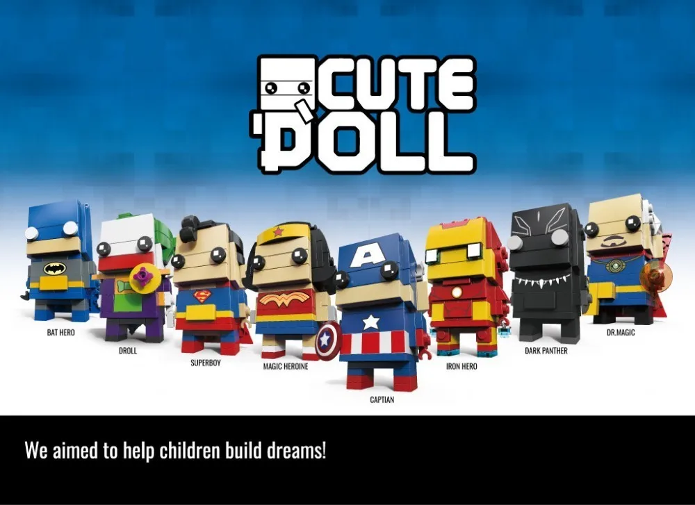 Кукла Decool Q Железный человек экшн-фигурка Brickheadz строительные блоки игрушки для