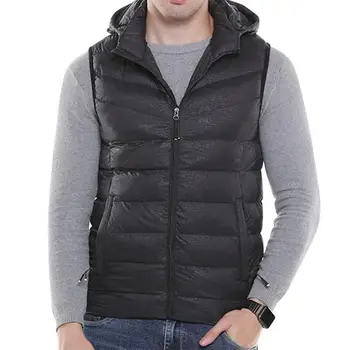 

2018 USB Electric Men & Women Heating Casual Vest Winter Outdoor Jacket Cotton Vest Waistcoat Removable Cap For Hiking Climbing