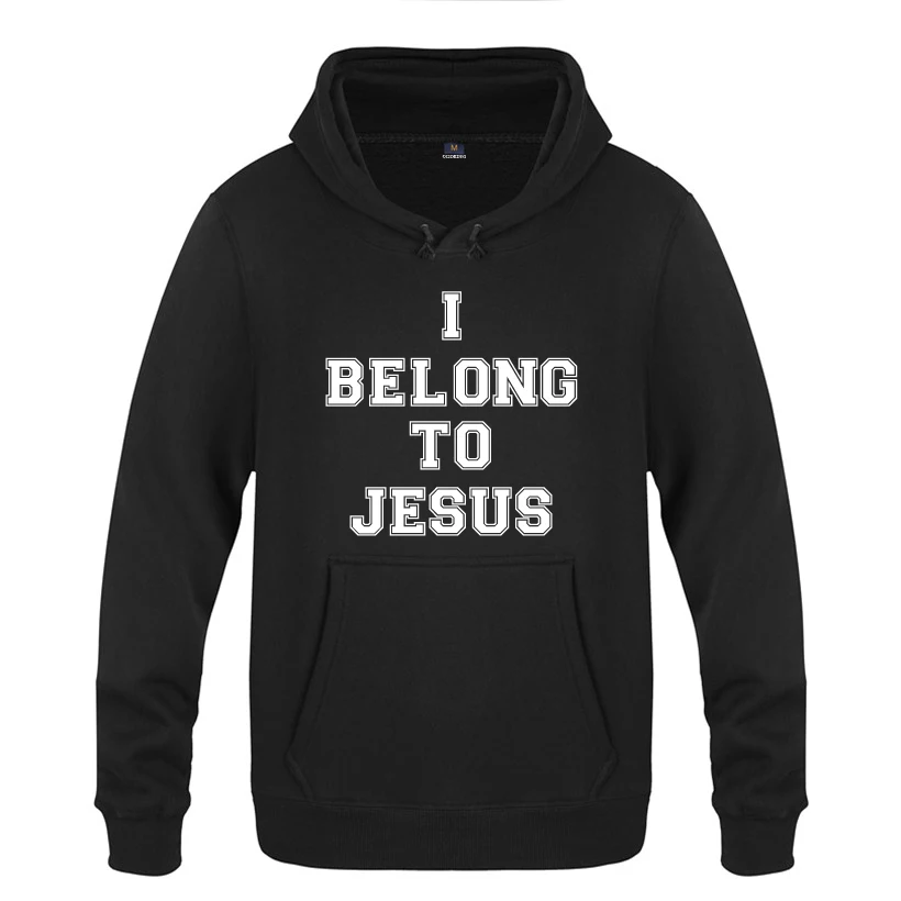 cheap I Belong To Jesus Funny Creative Novelty Sweatshirts Men 2018 Mens Hooded Fleece Pullover Hoodies