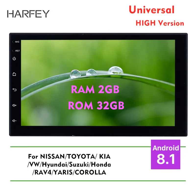 

Harfey bluetooth radio RAM 2GB+ ROM 32GB Android 8.1 7" 2Din Universal Car Radio GPS Multimedia Unit Player For VW Nissan Kia