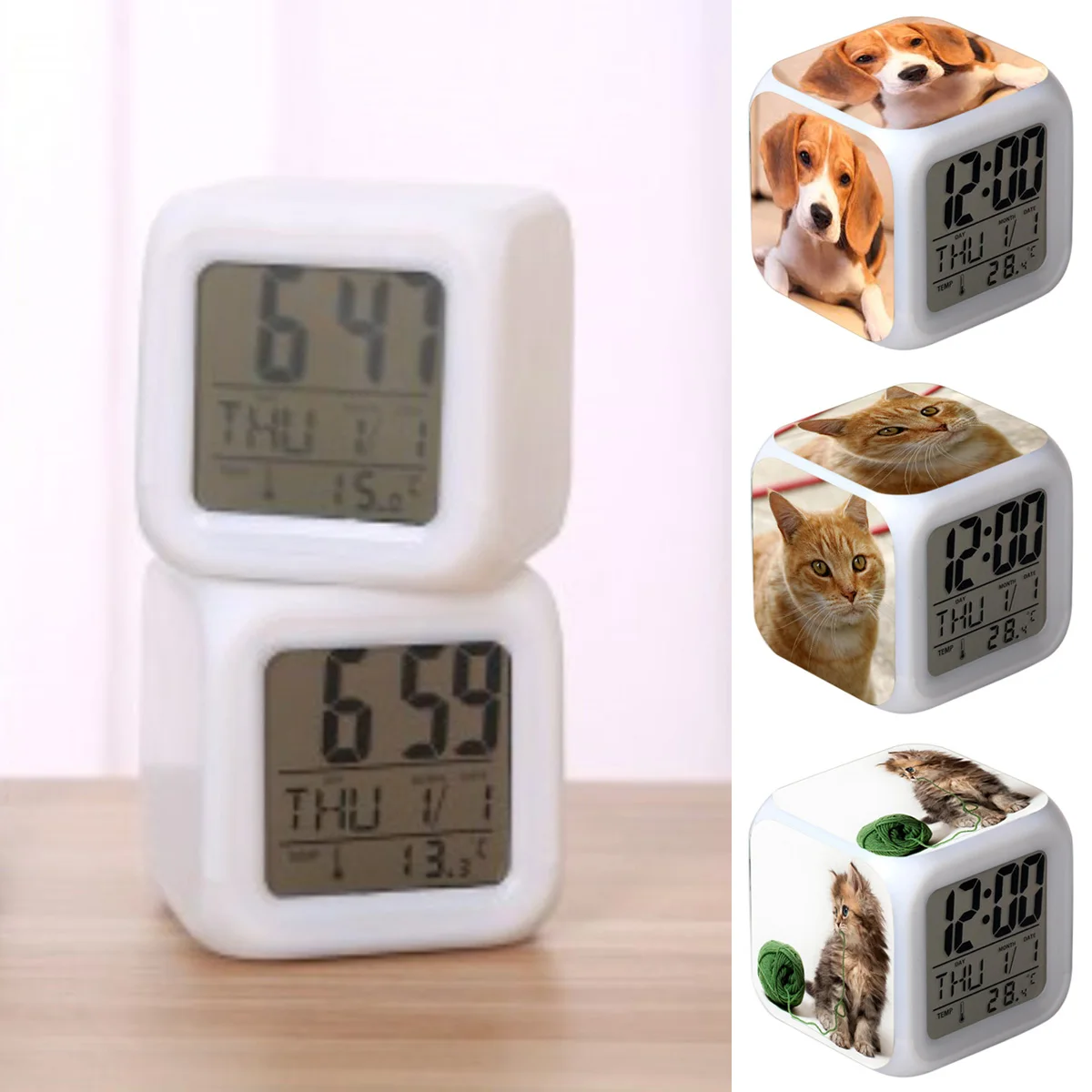 Индивидуальный заказ) будильник на заказ светодиодный цифровые часы настольные термометр светящийся куб-ночник ЖК-часы домашний декор