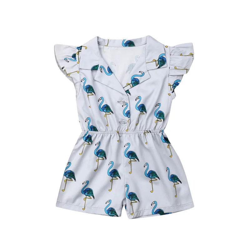 

0-24M Newborn Toddler Infant Kid Baby Girls Clothings Flamingo Ruffle Romper Short Sleeve Jumpsuit Outfit Summer Clothes Sunsuit
