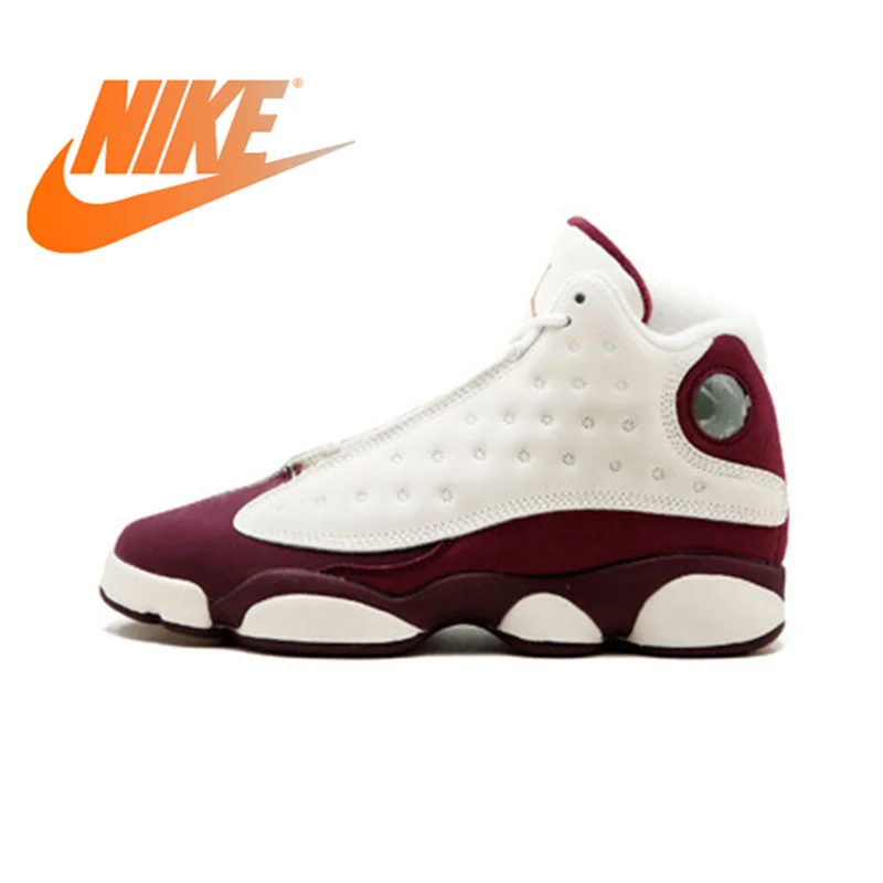 

Original Authentic NIKE Air Jordan Retro 13 GG "Bordeaux" - 439358-112 Womens Basketball Shoes Sneakers Outdoor Waterproof Cozy