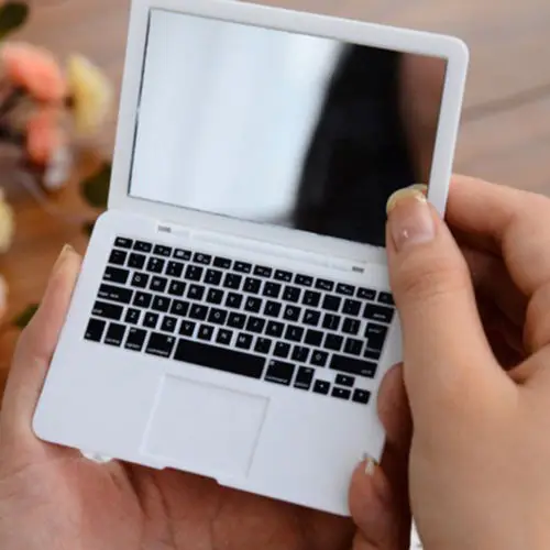 

Hot Design Laptop Shape Cosmetic Makeup Mirrors Portable Mini Pocket Notebook Form Clear Glass Beauty Cosmetic Mirror