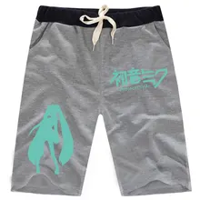 Аниме Хацунэ Мику прямые шорты по колено хлопок Повседневный фитнес Пляж короткие брюки спортивные брюки PocketsTrousers A9037