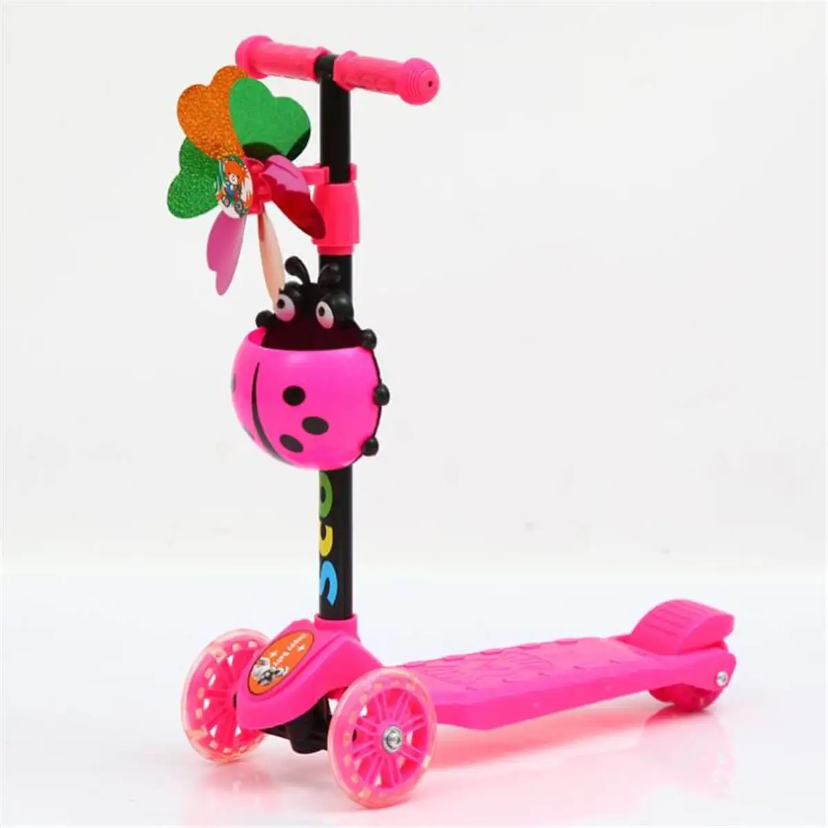 Children's Adjustable Unisex Kick Scooter LED Light Up 4 wheel Foot Scooters Children City Roller Skateboard Gifts For Kids