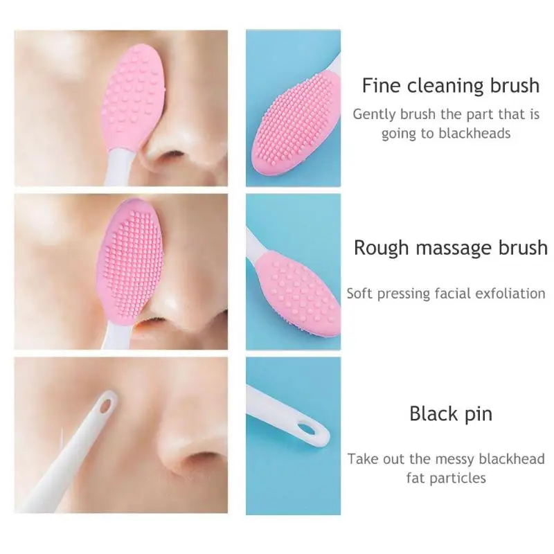 

Multifunctional Silicone Face Cleansing Brush Nose Blackhead Removal Cleaner Facial Skin Care Tool 2019 girl Easter gift