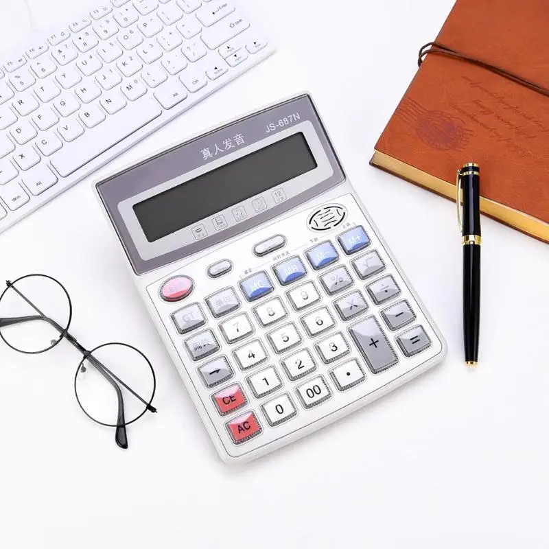 العالمي 8/12 أرقام الآلات الحاسبة الإلكترونية صوت القراءة حساب أداة