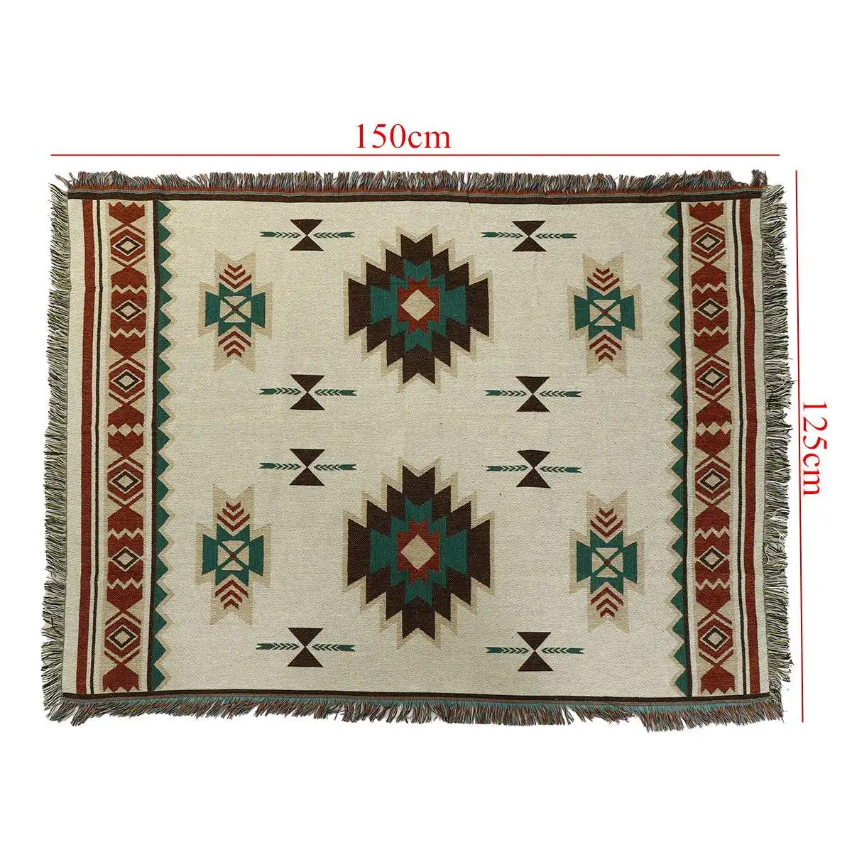 125x150 см ацтекский Навахо коврик для полотенец Настенный хлопковый с