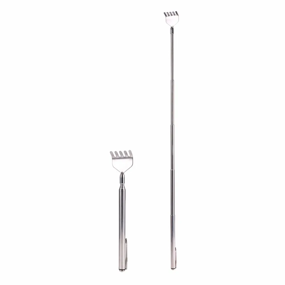 

Stainless Steel Telescopic Portable Adjustable Size Pen ClipTelescopic Back Scratcher Itch Scratch Massage Care Tools 2019