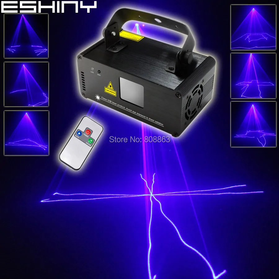 ESHINY 450 синий лазер Освещение сцены Сканер луч DMX512 световой эффект для танцев DJ диско-бар магазин вечерние Xmas Lights Показать Remote D71