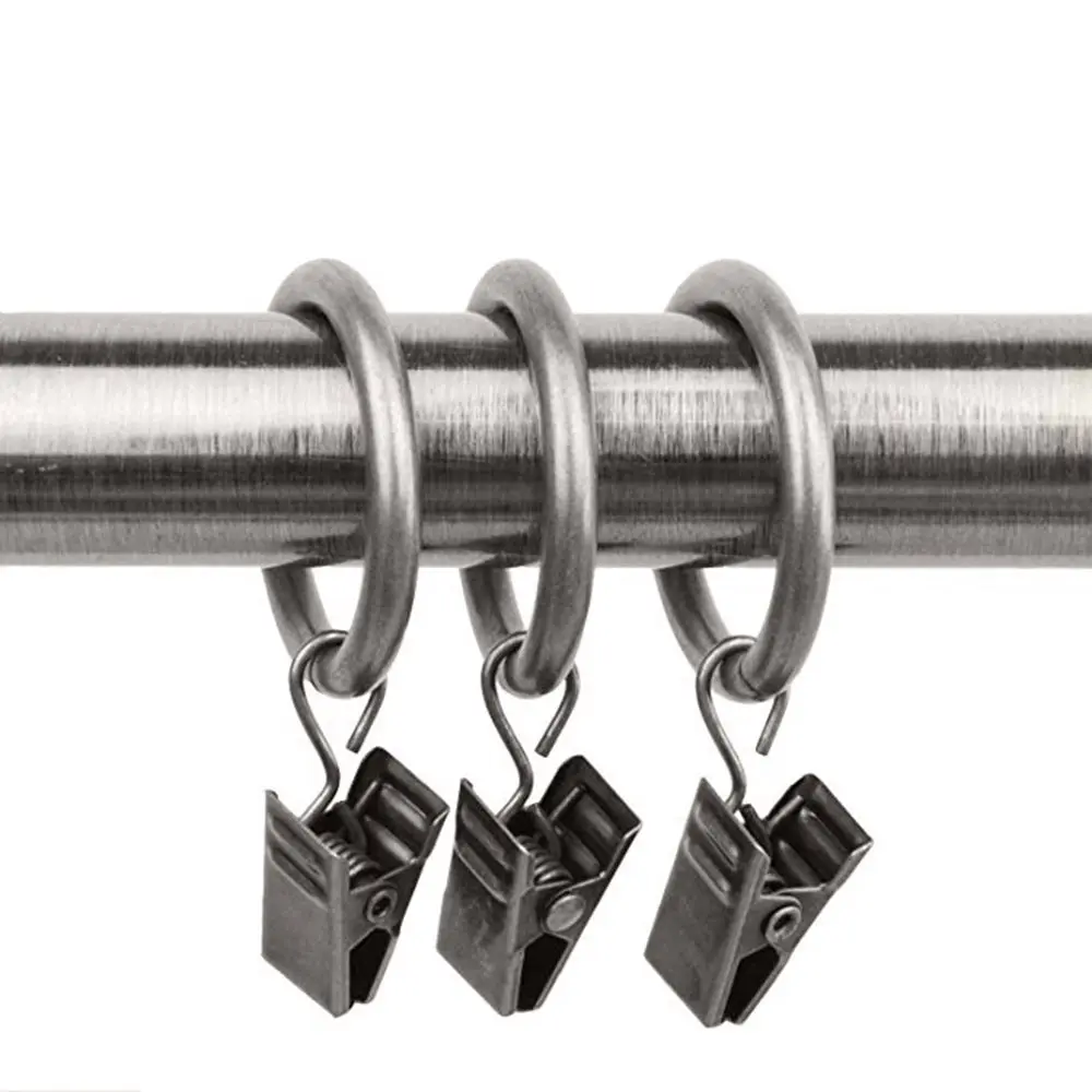 

36PCS Polished Stainless Steel Ball Shower Curtain Rings Clips Curtain Hooks for Bedroom