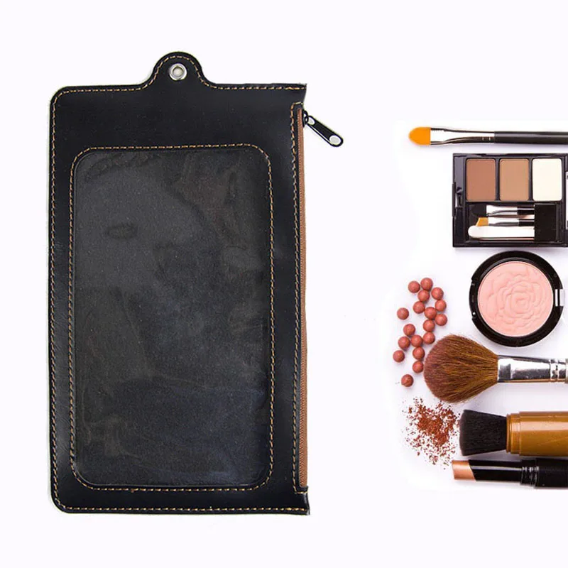 

MEGSHI leather packaging bag general-purpose cosmetic bag pen bag waterproof dirt-resistant zipper mobile phone bag