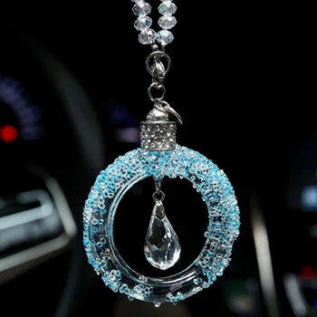 

25cm Car Crystal Circle Pendant Rearview Mirror Hanging Ornament Interior Decor Suit For Collection, Gift, Casual use