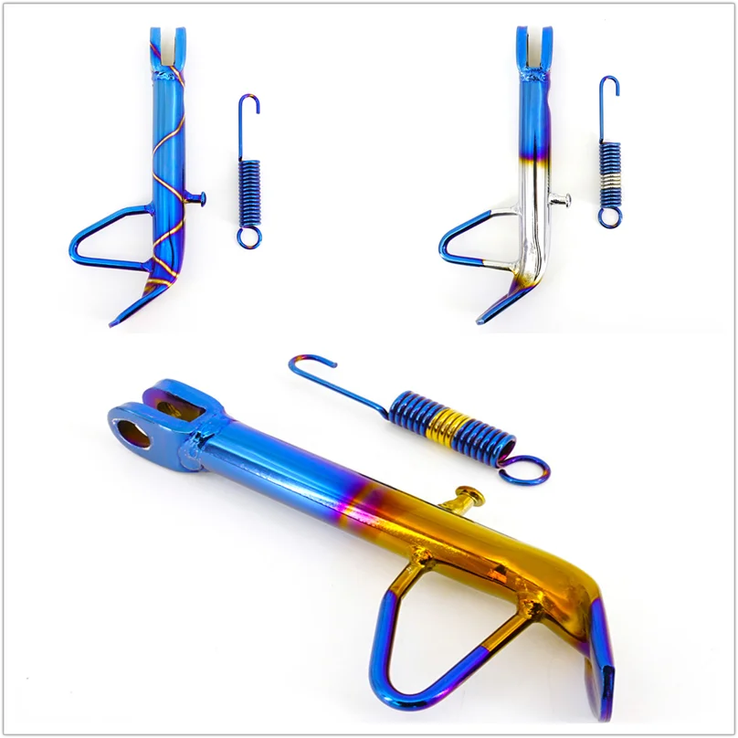 

Motorcycle Parts Side Stands Burnt Titanium Braces Motor Scooter Modified Foot Bracket Stainless Steel 304 Motorcycle Side Stand