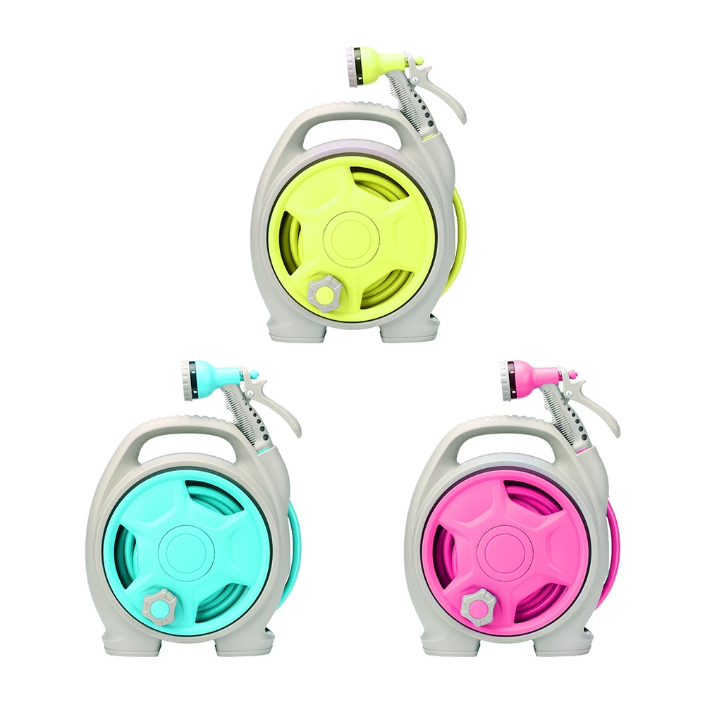 

Mini Portable Garden Water Hose Reel Multi-Function Gun Head, Can Adjust The Water Type Of Six Different Pressures