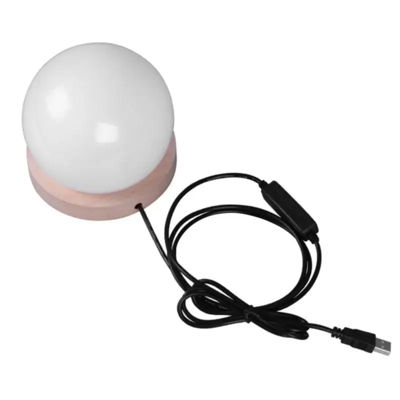 

LED Ball Lamp Wooden Base USB Dimmable Night Light Room Decoration Lamp Bedroom Bedside Lamp Table Lights