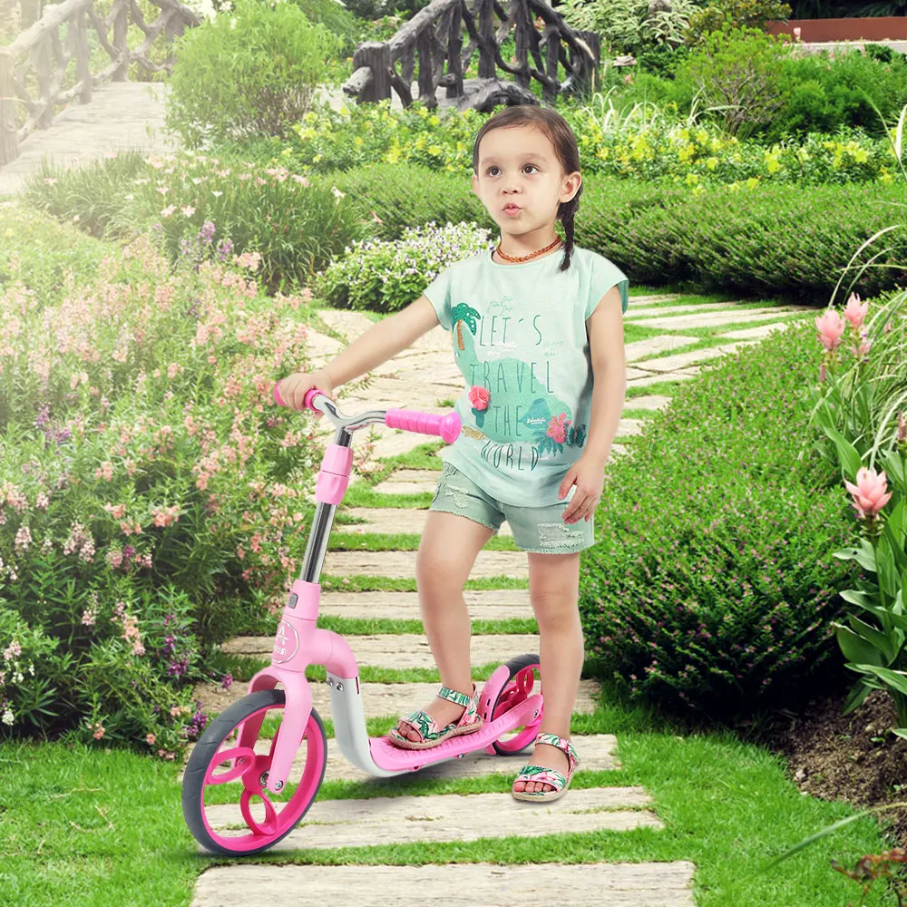 

ACCEWIT Mini Kick Scooter Baby Balance Bike 2 In 1 Ride On Toys For Children Age 3 - 5 Big Wheel Adjustable Height Toy Sports