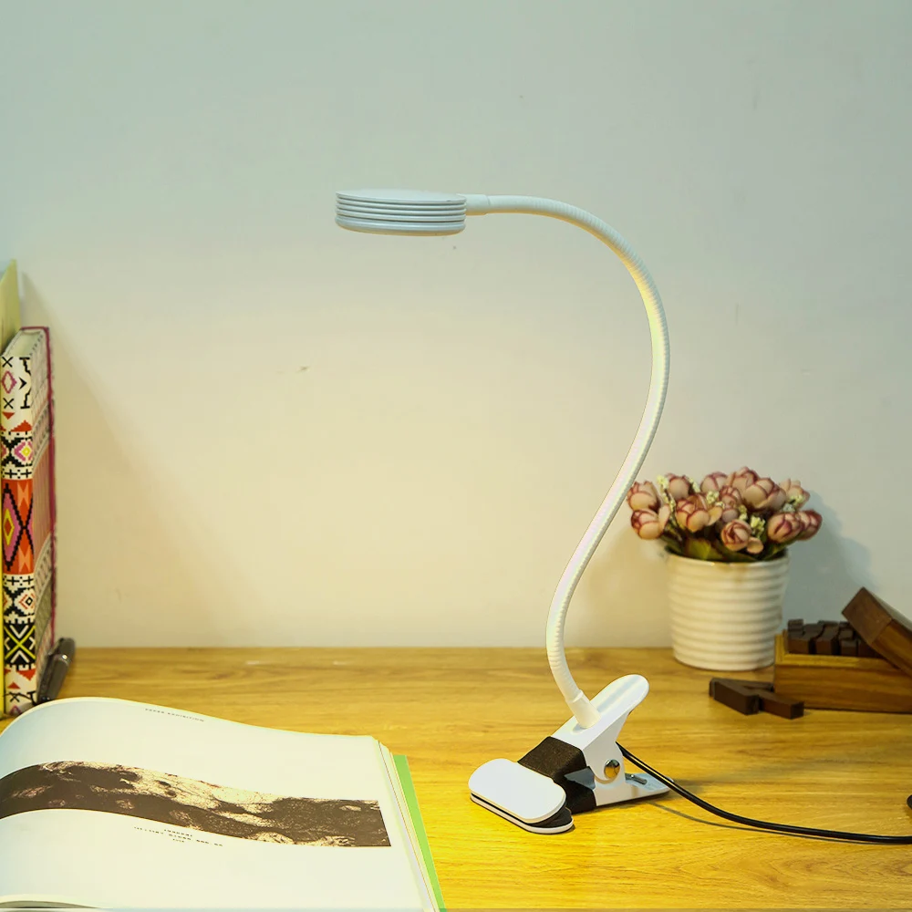 

Tranform color Led Desk Lamp 360 degree adjustable led Clip desk light Flexible LED Reading Lamp 5V USB Powered LED book 5W