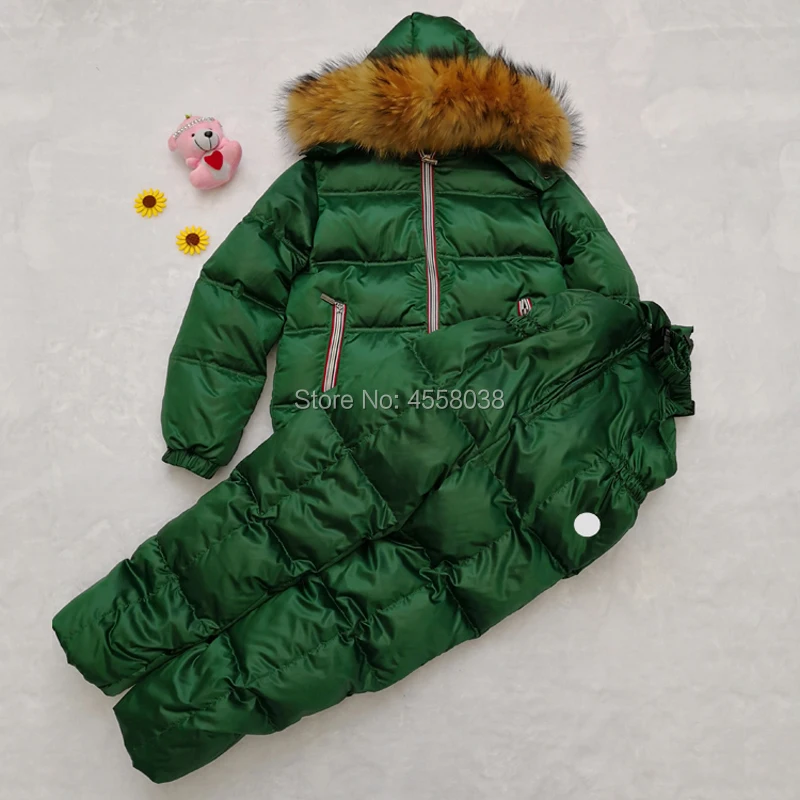 

Kids down jacketts Children Outerwear Coats Girls Warm Thick Down Jacket Hoodie Big Fur Clothes Russia Winter Snow Wear Parka