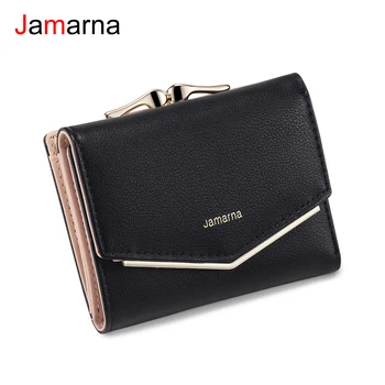 

Jamarna Wallet Female Small Wallet Clasps Pocket PU Coin Purse Clasps Red Slim Wallet Card Holder Elegant Style High Quality