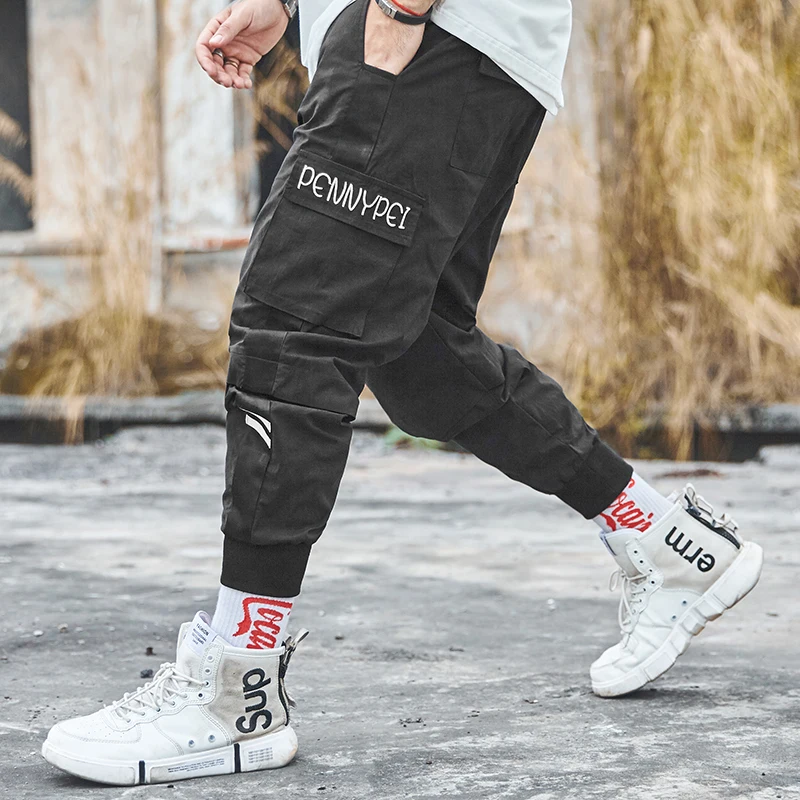 

men's sweatpants 2019 boy Sports pants fashion Running cotton pocket design workout black men fitness trousers black plus size48
