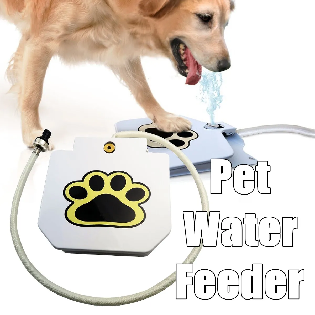 

Pet Fountain Automatic Dog Water Feeders Outdoor Pet Activated Drinking Water Fountain Hose Step Spray Foot Pedal Water Bottle