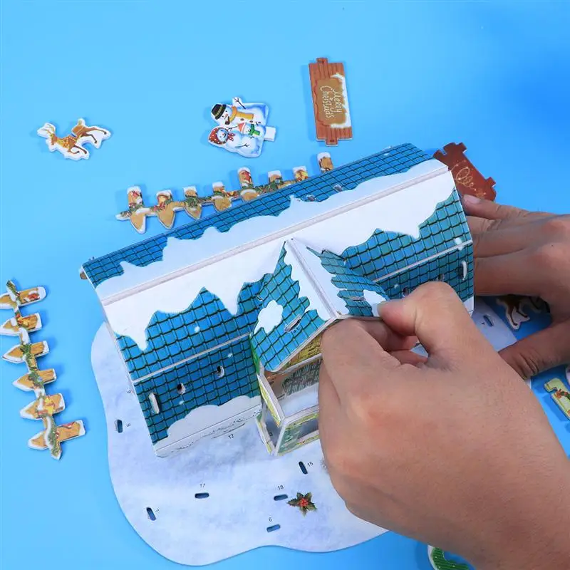 1 шт. 3D головоломка Кукольный дом мультфильм DIY Головоломка бумажная доска красочные рождественские миниатюры рождественский дом для праздника дома Вечерние