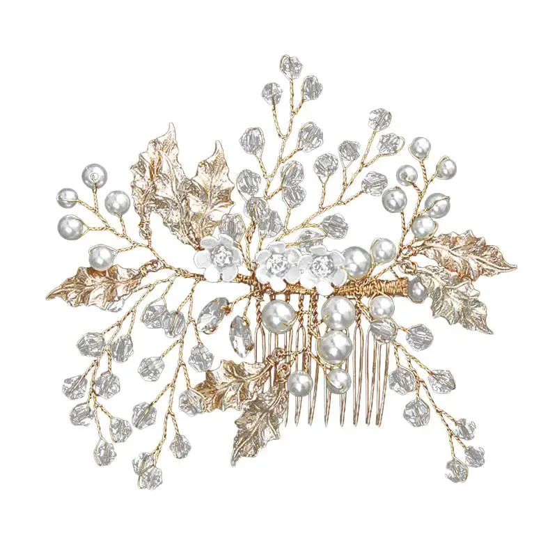 1 шт. гребень для волос Кристалл Нежный ручной работы вставленный жемчужный гребень аксессуар для волос свадебный головной убор для церемония банкета Вечерние