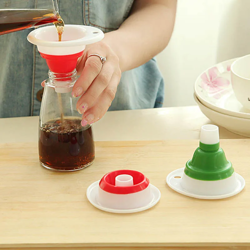 

1PC Small Funnel Collapsible Style Cooking Tools Food Grade Mini Telescopic Funnel Foldable Kitchen Gadgets Silicone