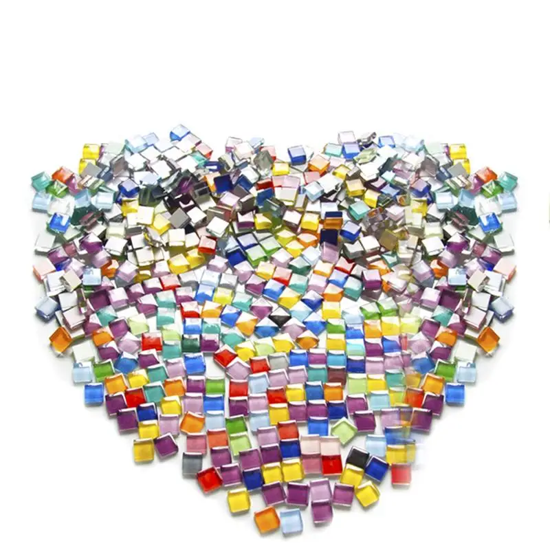 10mm Colorful Mosaic Tiles Glass Mosaic Supplies for DIY Arts & Crafts