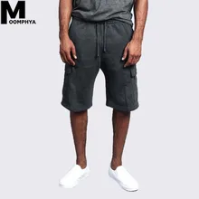 Уличная хип хоп шорты с боковыми карманами мужские прямые брюки карго мужские Шорты однотонные короткие спортивные штаны