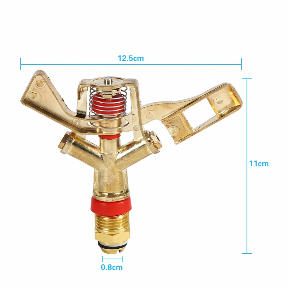 1/2in Brass Rocker Arm Water Sprinkler 360 Degree Automatic Mist Spray Nozzle Garden Lawn Irrigation Watering Sprinkler garden sprinkler,irrigation sprinklers,garden irrigation nozzle,garden sprayer nozzles