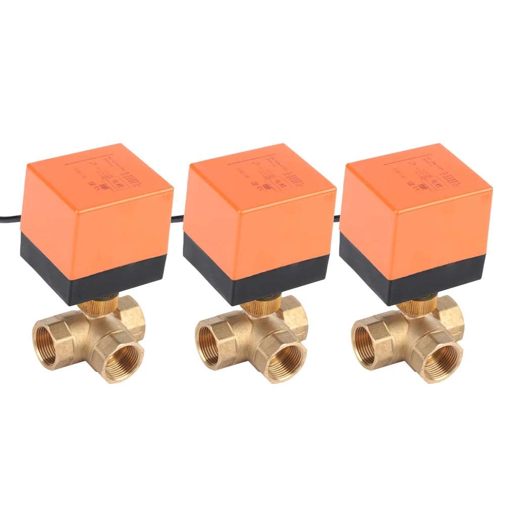 Шаровой клапан с приводом DN20 3/" 3-полосная латунь моторизованный шаровой клапан с Тип электрический пластиковый электромагнитный клапан