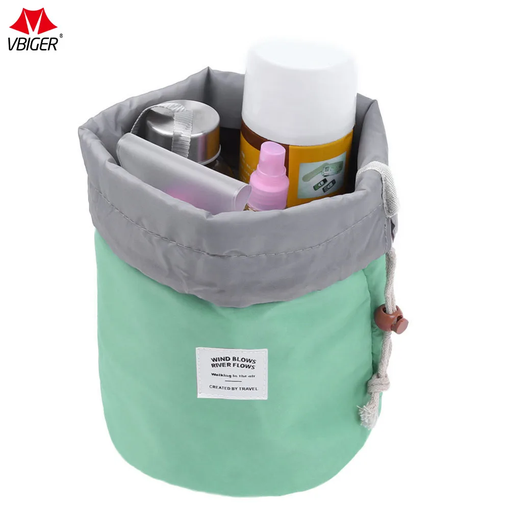 Vbiger Women Makeup Bag Portable Cosmetic Barrel Bags Multi functional