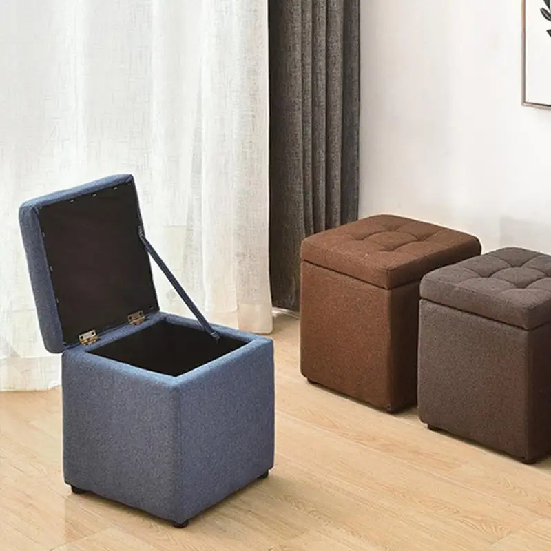Best Innovative Fashion Stools Ottomans Fabric Storage Shoe Replacement Living Room Creative Short Pier Toys Small Items