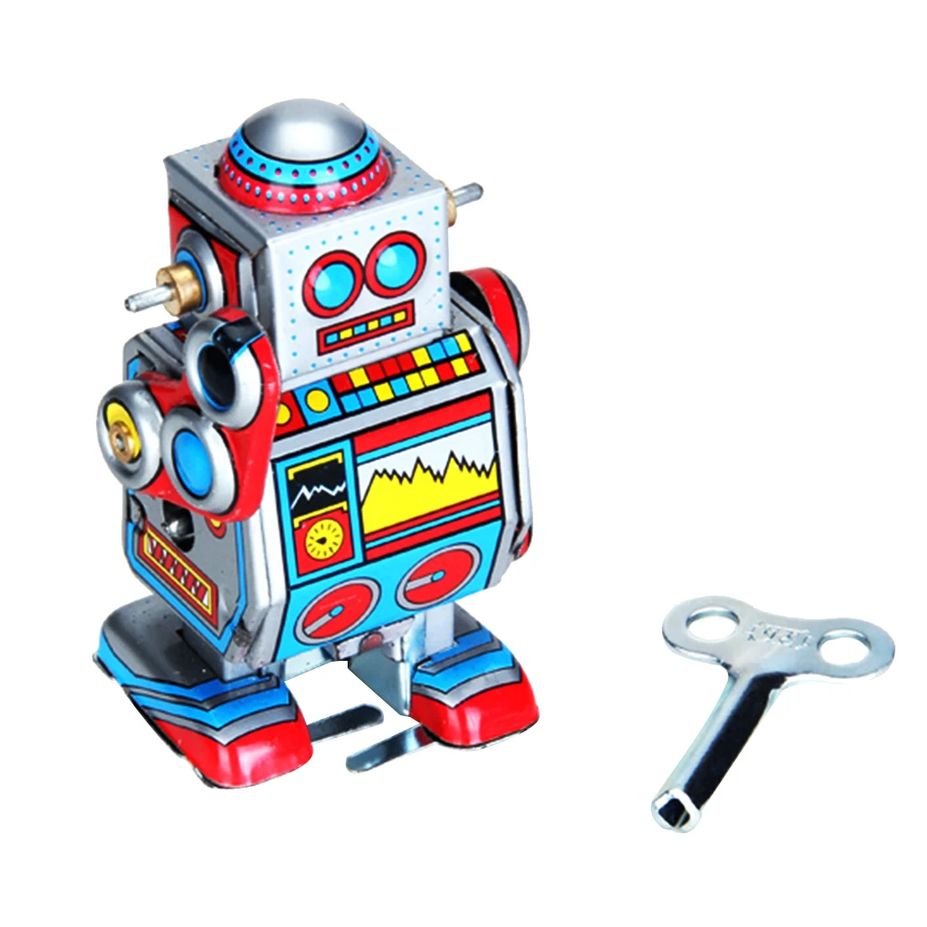 

Vintage Style Windup Toys Robot Metal Tin Clockwork Spring Action Figures Novelty Xmas Gift