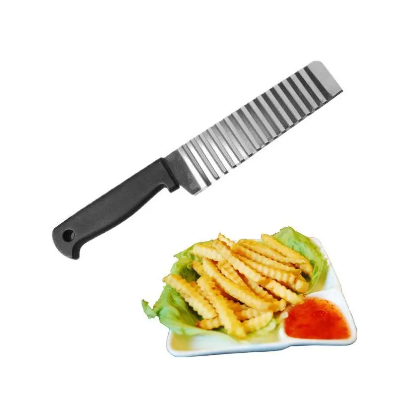 

Multifunctional High Quelity Kitchen Stainless Steel Potato Curly Corrugated Knife Kitchen Vegetable Wave Cutter Cutting