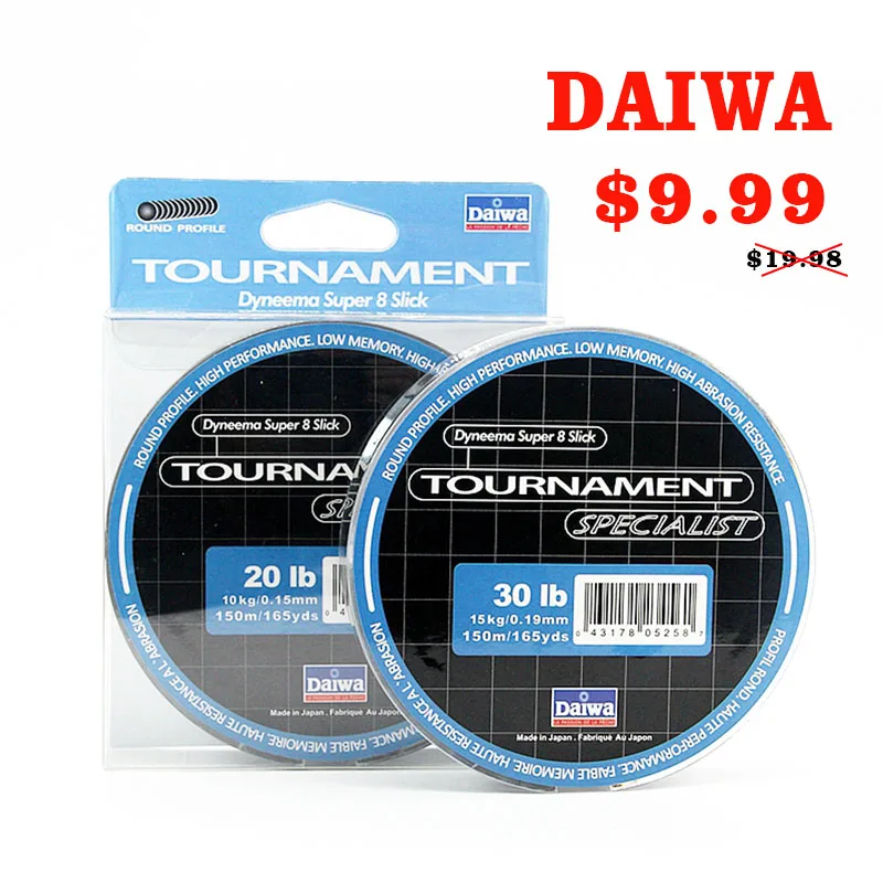 DAIWA 8 плетеная рыболовная леска Длина: 150 м/165yds диаметр: 0 1 4 мм размер: 13 88lb Япония PE