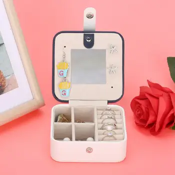 

Jewelry Watch Storage Box Multi layers function Earring Ring Necklace Holder Organizer Case with mirror Portable Jewelry Display