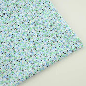 

Lovely Green and Black Circle Printed 100% Cotton Fabric for Doll's DIY Patchwork Tilda Fat Quarter Clothing 2016 New Arrivals