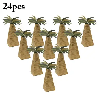 

24PCS Fashion Tropical Coconut Tree Candy Box Creative Wedding Arrangement Candy Box Birthday Wedding Supplies Party Decoration