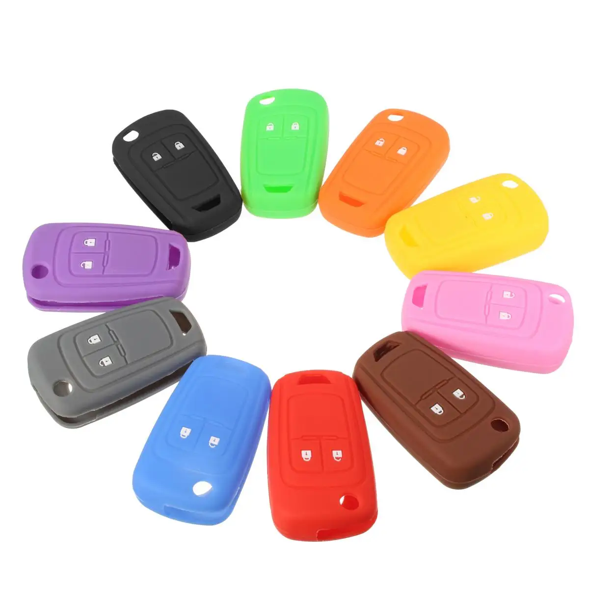 

10 Color Multicolor 2 Botton Silicone Key Shell Cover For VAUXHALL OPEL CORSA INSIGNIA
