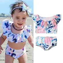Летний купальный костюм для маленьких девочек, бикини, купальный костюм, пляжная одежда
