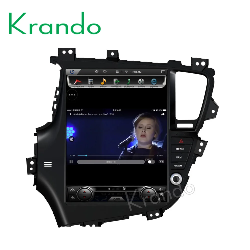 Discount Krando Android 7.1 10.4" Tesla Vertical screen car multinedia radio player gps for Kia K5 navigation playstore 3