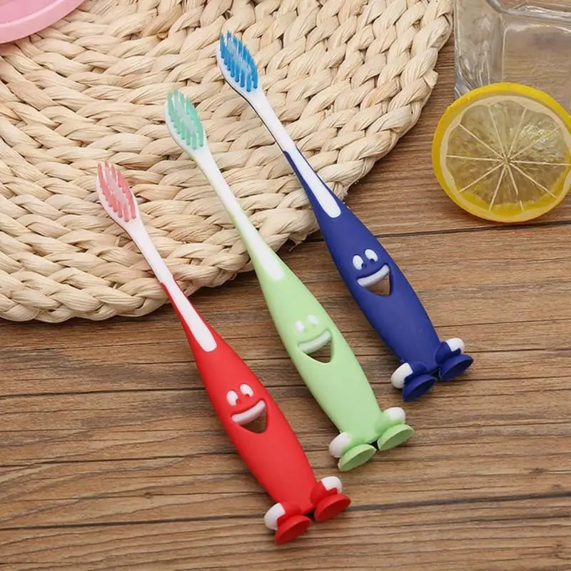 3pcs/Set Ultra Soft Bristles Toothbrush Kids Children Cartoon Smile Antibacterial Toothbrushes Kit