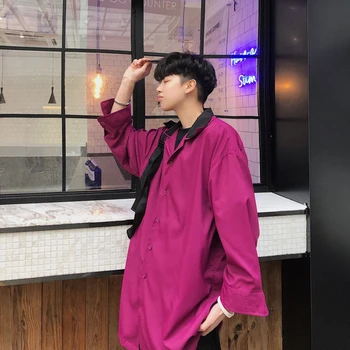 

2019 Summer Men's Fashion Trend Seven Part Short Sleeve Shirt French Cuff Loose Cotton Clothing Black Shirts Plus Size M-5XL